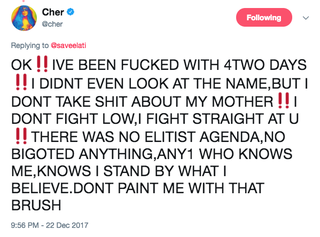 Illustration for article titled Cher Will Not Apologize for 'Half-Breed'